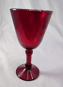 Blenko Early 1930s Wine Cocktail Glass Goblets in Ruby Red 5.5” Tall Stemware - Picture 1 of 7