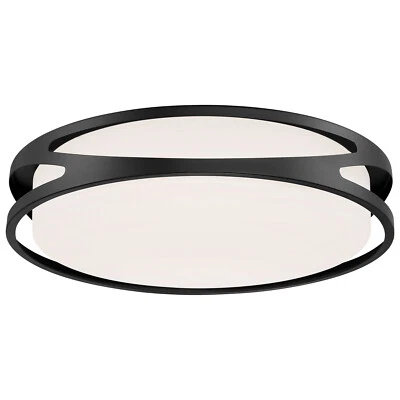 LUCIA LED FLUSH MOUNT IN BLACK, 18" - Image 1 of 4