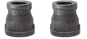 (2 Pack) 3/4" x 1/2" NPT Reducing Coupling Malleable Iron 150 Reducer Coupler - Picture 1 of 3