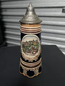 Beer Stein Salzburg Handmade Decorative with Swiss Musical Movement Box- 29 cm H - Picture 1 of 6