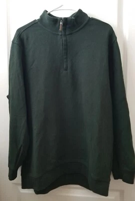 Tasso Ella Dark Green Knit 1/4 Zip Pullover Sweater Mens Size XL  - Image 1 of 4