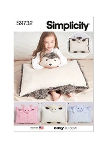 SIMPLICITY 9732 PLUSH ANIMAL PILLOW CASES Sewing Pattern EASY TO SEW - Picture 1 of 8