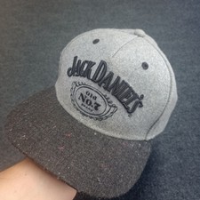 Jack Daniels No.7 Whiskey Baseball Cap Hat Adult Snap Back Wool Blend Gray