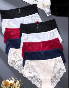 2 pack Ladies high waist Plus Size floral Lace briefs /knickers Size 24 ( NN) - Picture 1 of 5