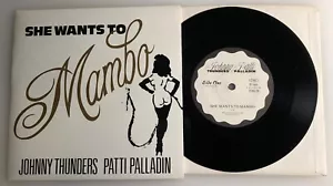 Johnny Thunders & Patti Palladin / She Wants To Mambo / 1988 UK 45 w PS / Mint - Picture 1 of 7