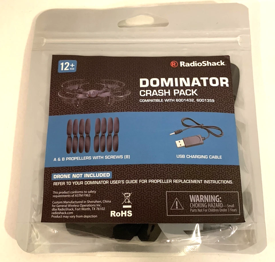 12 Pack RadioShack Dominator Propellers Crash Pack For 6001432.6001359 USB Cable - Image 1 of 1