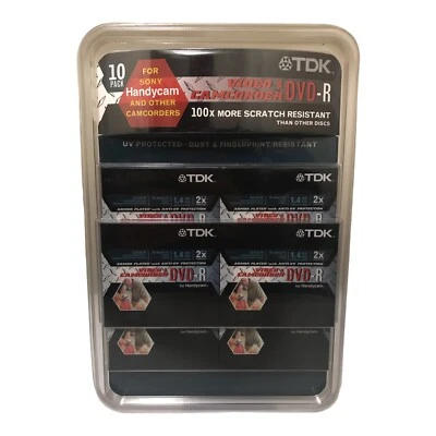 10-pack TDK DVDR Recordable MiNi DVD 30 Min 1.4GB Sn Side Handycam New Sealed - Image 1 of 2