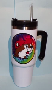 Buc-ee's Beaver Stainless Steel White Double Wall Vacuum Insulate 30 oz. Tumbler - Picture 1 of 2