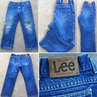 Vintage Lee Jeans Storm Rider Naturally Destroyed 38 X 32 Measure 36 x 28 USA