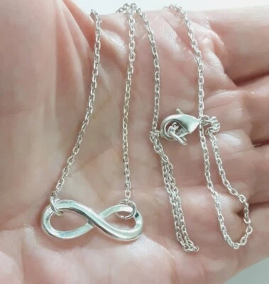 Collar colgante infinito plata 16 pulgadas Foto 1 de 4