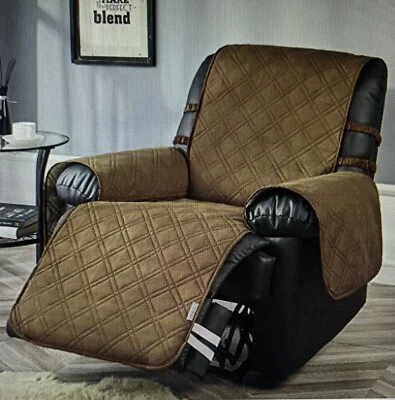 STONECREST Recliner Chair Cover Reversible with Straps to Stay - Brown / Beige - Image 1 of 4