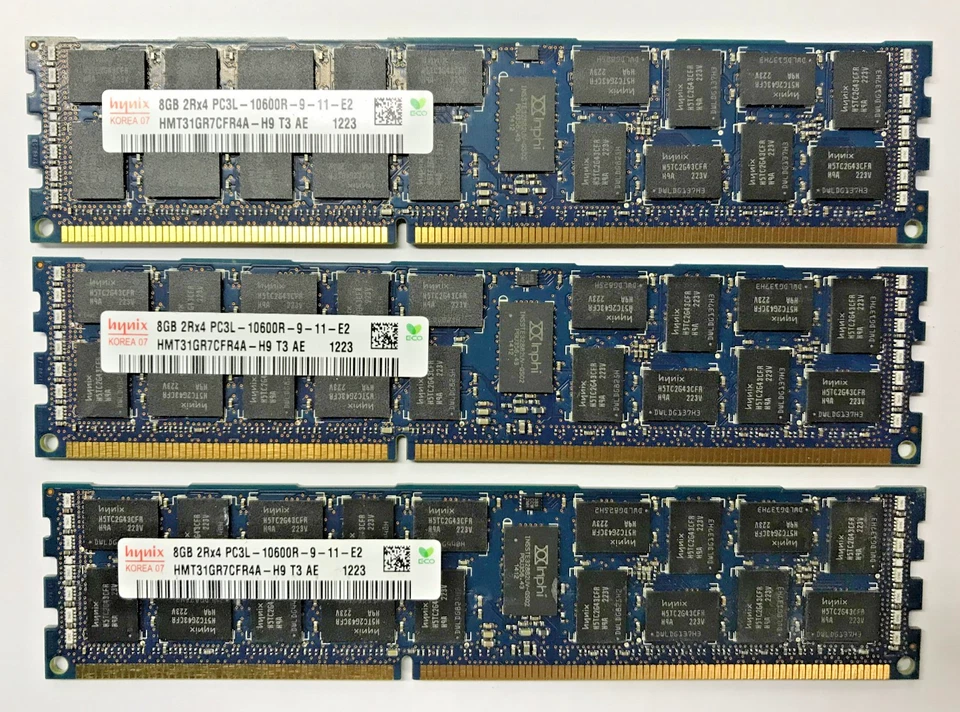 Hynix 24GB (3x8GB) Server-DDR3 HMT31GR7CFR4A-H9 T3 AD PC3L-10600R-9-11 #R2683 - Bild 1 von 2