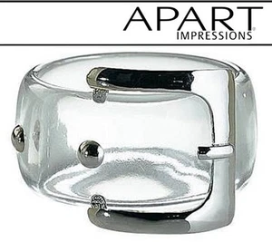 NEU: SEVENTIES KULT ARMREIF mit ZIERSCHNALLE transparent silber APART *607309 - Bild 1 von 2