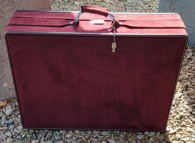 Maleta de viaje Hartmann Halston vintage gamuza borgoña 29" Foto 1 de 4
