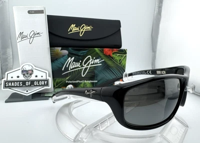 ÓCULOS DE SOL MAUI JIM SPARTAN REEF MJ 278-02 PRETO COM ENVOLTÓRIO POLARIZADO CINZA NEUTRO - Imagem 1 de 4