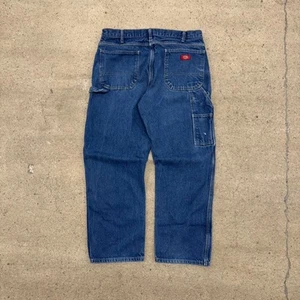 Vintage Dickies Blue Denim Carpenter Straight Leg Skater Pants Size 36x30 - Picture 1 of 8