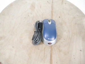Microsoft Optical Mouse Blue USB PS/2 Wired Scroll Wheel Ergonomic Computer PC - Picture 1 of 7