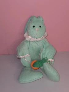 Peachtree Playthings Plüschhase Kaninchen Frottee Vintage Mintgrün - Bild 1 von 12