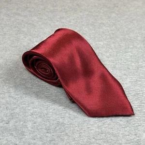 Toptie Necktie 100% Silk Red Satin Handmade Party Holiday Wedding Christmas - Picture 1 of 6