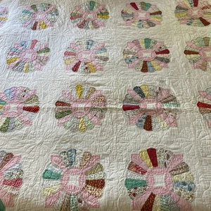 Antiker/Vintage Dresdner Handstich großer Quilt 120”x120” - Bild 1 von 11