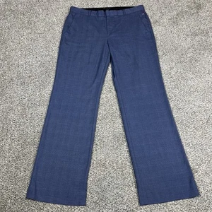 Banana Republic Pants Womens 12 Blue Logan Bootcut Plaid Pockets Dress Stretch - Picture 1 of 10