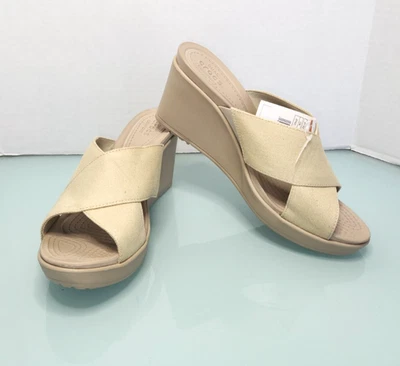 Crocs Leigh II xstrap cuña sandalias deslizables nuevas talla 10 Foto 1 de 4