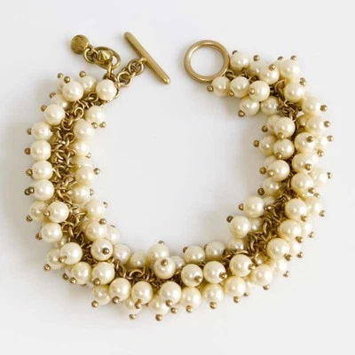 8" Cabi Pearl Beads Statement Bracelet Gift Chic Women Party Vacation Jewelry - Imagem 1 de 4