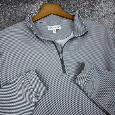 Peter Millar Perth Sugar Stripe 1/4 Zip Pullover Mens Medium Performance Golf - Image 1 of 4