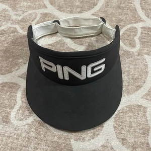 Ping Black Sun Visor Golf Hat White Strap Adult Unisex - Imagen 1 de 3