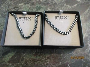 Lot of 2 INOX Gray Stainless Steel Chain Necklaces Inox Chain Lot 3 - Picture 1 of 3
