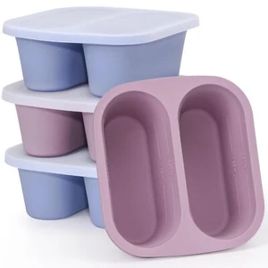 Silicone Soup Freezer Molds 1 Cup Silicone Freezer Trays With Lid 4 Packs Easy - Picture 1 of 8