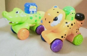 FISHER PRESS & GO ALLIGATOR(SQUEAKS) AND CHEETAH (C) - Picture 1 of 5