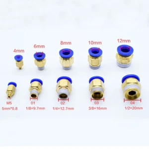 Straight-way Air Push In Fitting Quick Pneumatic Connector Male Thread Metric - Picture 1 of 12