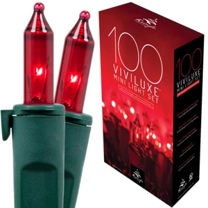 100 ViviLuxe Red Lights Christmas Mini Lights Holiday Home Party Lighting 46 ft - Picture 1 of 2