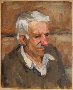 Ukrainian Soviet USSR Oil Painting realism impressionism male portrait man - Picture 1 of 4