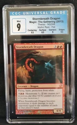 2013 MTG Stormbreath Dragon Theros Mythic Rare Foil CGC 9 Graded Magic  - Image 1 of 2