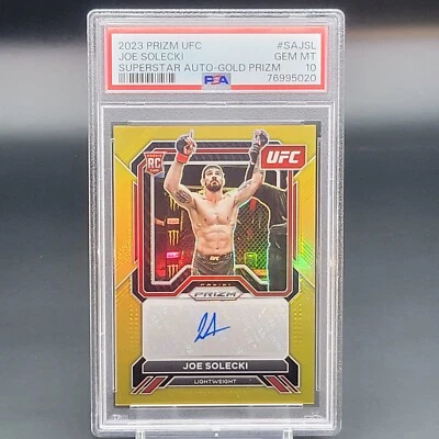 2023 Panini Prizm UFC Superstar Auto #JSL Joe Solecki Rookie Rc Gold /10 PSA 10 - Image 1 of 2