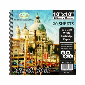 10"x10" Sketch Pad Artist Books White Cartridge Paper 130gsm Thick Drawing Art - Picture 1 of 15