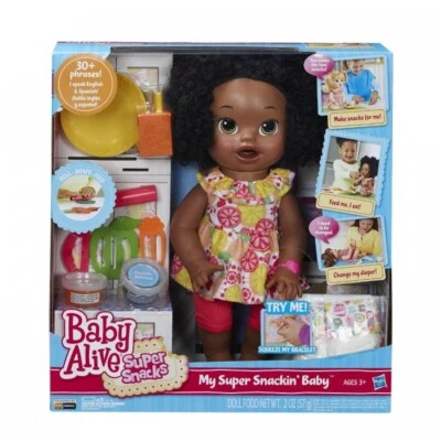 Baby Alive Doll Baby Alive Super Snacks Snackin' Sara African American  Movin... - Image 1 of 4
