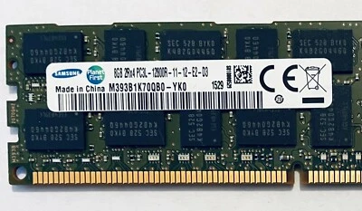 SAMSUNG M393B1K70QB0-YK0 8GB DDR3-1600 PC3L-12800R ECC REGISTER DIMM - Image 1 of 2