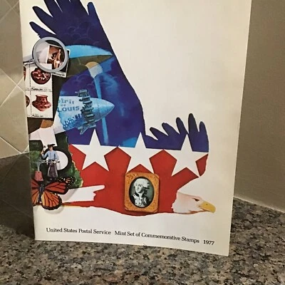 USPS 1977 Mint Set Of Commemorative Stamps & Mini Album Free Shipping - Image 1 of 4