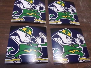 SET OF 4 NOTRE DAME FIGHTING IRISH DRINK COASTERS NEW HAND MADE - Picture 1 of 2