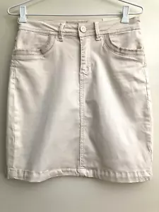 Mos Mosh Denmark BNWT Wm's sz 25 Ivory denim style skirt feature pockets - Picture 1 of 9