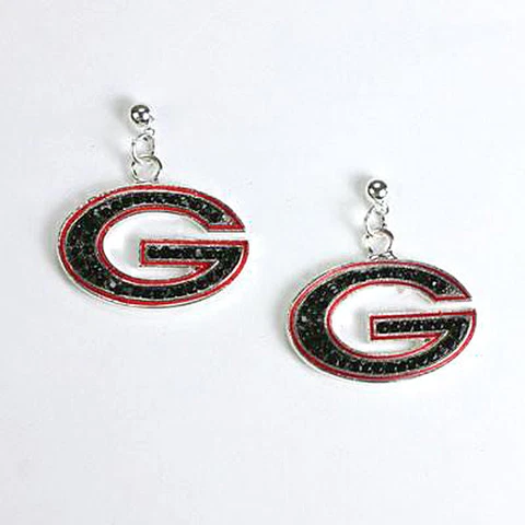 Georgia Bulldog Crystal Logo Earrings Cover