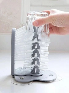 Cup Scrubber Glass Cleaner Bottles Brush Sink Kitchen Accessories 2 In 1 Drink - Picture 1 of 9