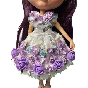 Blythe Doll Clothes - Gorgeous floral embellished summer dress NEW UK STOCK - Picture 1 of 14