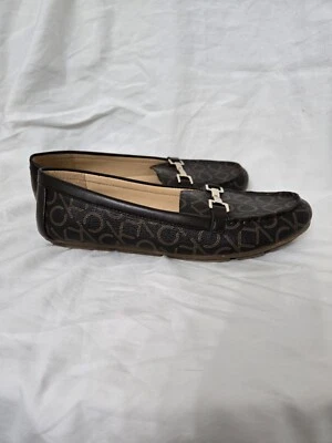 Calvin Klein Magnus Penny Loafer Size 8 1/2 Mens Brown Logo Driving - Image 1 of 4