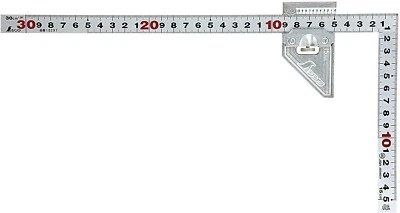 SHINWA CARPENTER'S SQUARE WITH METAL STOPPER (30cm) 12483 - Image 1 of 3