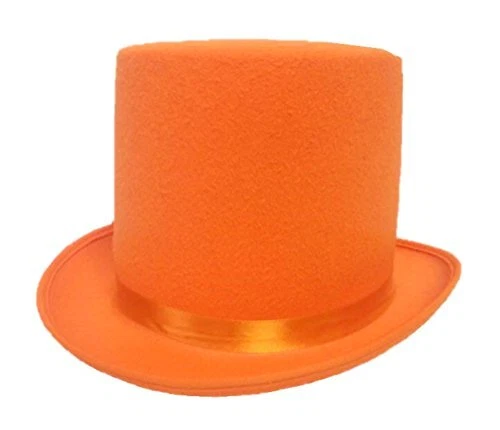 Dumb and Dumber Style Orange Felt Top Hat Adult Tuxedo Costume Accessory Prom - Image 1 of 1
