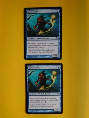 Cursecatcher x2  Shadowmoor.  Merfolk wizard   Magic the Gathering Card. - Image 1 of 4